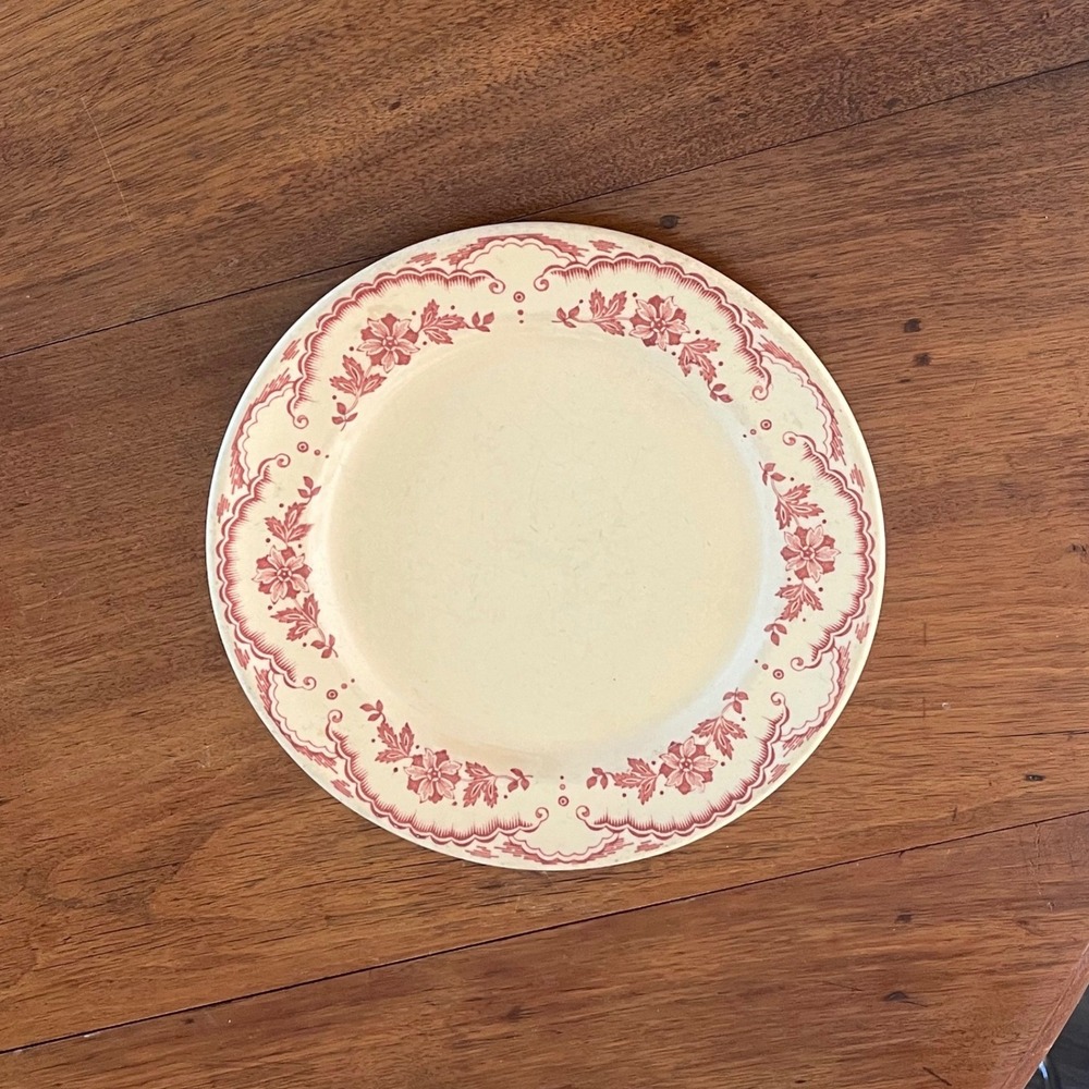 Sterling Red Floral Band Restaurant Ware Bread Plate